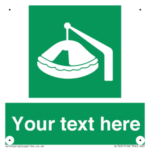 SL7221: Custom sign Safe condition Davit-launched liferaft