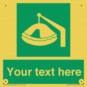 SL7221: Custom sign Safe condition Davit-launched liferaft