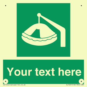 SL7221: Custom sign Safe condition Davit-launched liferaft