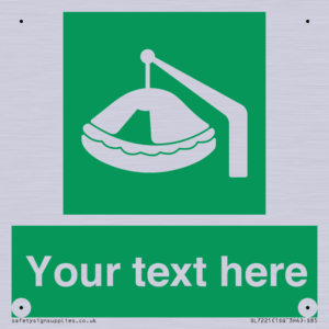 SL7221: Custom sign Safe condition Davit-launched liferaft