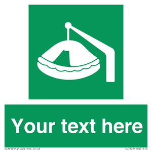 SL7221: Custom sign Safe condition Davit-launched liferaft