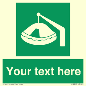 SL7221: Custom sign Safe condition Davit-launched liferaft