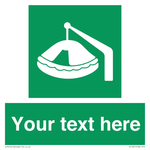 SL7221: Custom sign Safe condition Davit-launched liferaft