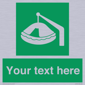 SL7221: Custom sign Safe condition Davit-launched liferaft