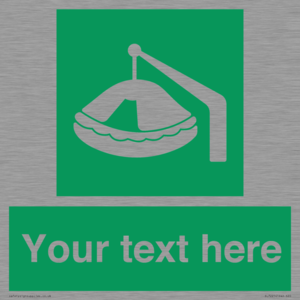 SL7221: Custom sign Safe condition Davit-launched liferaft