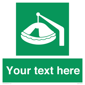 SL7221: Custom sign Safe condition Davit-launched liferaft