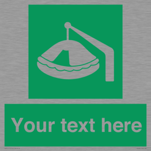 SL7221: Custom sign Safe condition Davit-launched liferaft