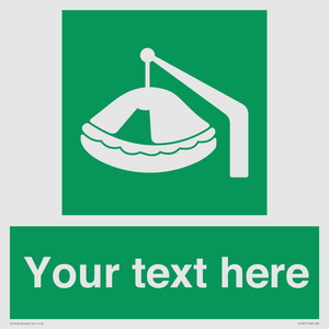 SL7221: Custom sign Safe condition Davit-launched liferaft