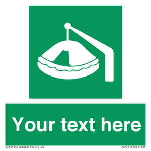 SL7221: Custom sign Safe condition Davit-launched liferaft