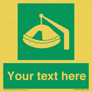 SL7221: Custom sign Safe condition Davit-launched liferaft