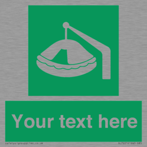 SL7221: Custom sign Safe condition Davit-launched liferaft