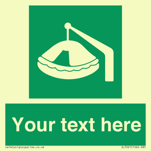 SL7221: Custom sign Safe condition Davit-launched liferaft