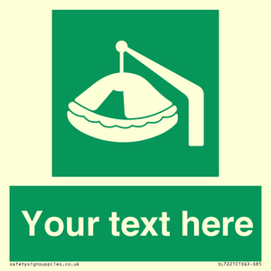 SL7221: Custom sign Safe condition Davit-launched liferaft