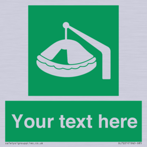 SL7221: Custom sign Safe condition Davit-launched liferaft