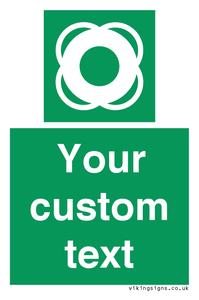 SL7222: Custom sign safe condition Lifebuoy