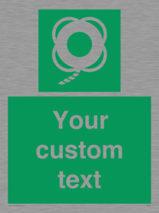 SL7223: Custom sign safe condition Lifebuoy with line