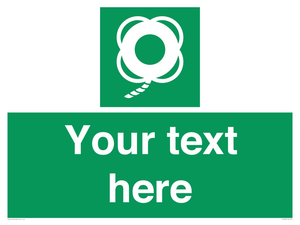 SL7223: Custom sign safe condition Lifebuoy with line