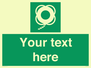 SL7223: Custom sign safe condition Lifebuoy with line