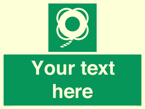 SL7223: Custom sign safe condition Lifebuoy with line
