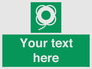 SL7223: Custom sign safe condition Lifebuoy with line