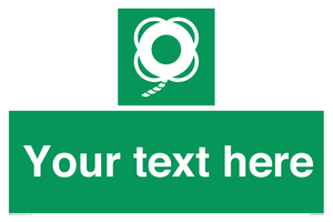 SL7223: Custom sign safe condition Lifebuoy with line