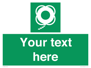 SL7223: Custom sign safe condition Lifebuoy with line