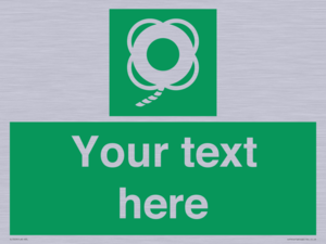 SL7223: Custom sign safe condition Lifebuoy with line