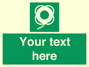 SL7223: Custom sign safe condition Lifebuoy with line