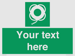 SL7223: Custom sign safe condition Lifebuoy with line