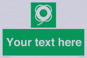SL7223: Custom sign safe condition Lifebuoy with line