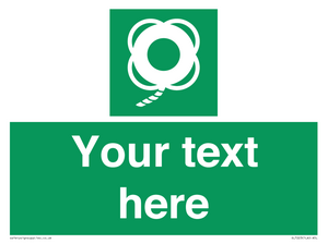 SL7223: Custom sign safe condition Lifebuoy with line
