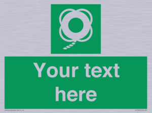 SL7223: Custom sign safe condition Lifebuoy with line