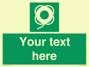 SL7223: Custom sign safe condition Lifebuoy with line