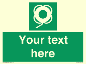 SL7223: Custom sign safe condition Lifebuoy with line