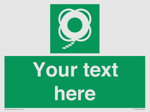SL7223: Custom sign safe condition Lifebuoy with line