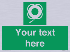 SL7223: Custom sign safe condition Lifebuoy with line