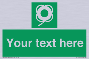 SL7223: Custom sign safe condition Lifebuoy with line