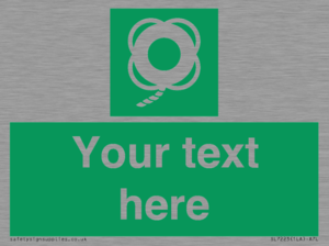 SL7223: Custom sign safe condition Lifebuoy with line