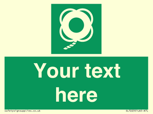SL7223: Custom sign safe condition Lifebuoy with line