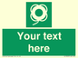 SL7223: Custom sign safe condition Lifebuoy with line
