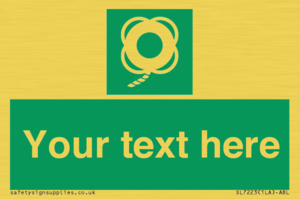 SL7223: Custom sign safe condition Lifebuoy with line