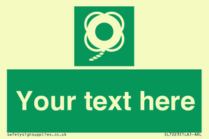 SL7223: Custom sign safe condition Lifebuoy with line