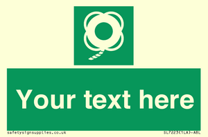 SL7223: Custom sign safe condition Lifebuoy with line