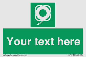SL7223: Custom sign safe condition Lifebuoy with line