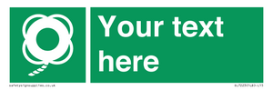 SL7223: Custom sign safe condition Lifebuoy with line