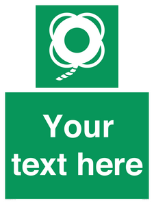 SL7223: Custom sign safe condition Lifebuoy with line