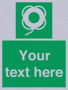 SL7223: Custom sign safe condition Lifebuoy with line