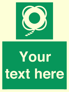 SL7223: Custom sign safe condition Lifebuoy with line
