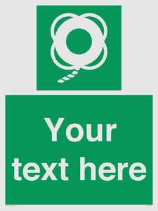 SL7223: Custom sign safe condition Lifebuoy with line