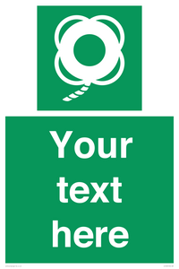 SL7223: Custom sign safe condition Lifebuoy with line